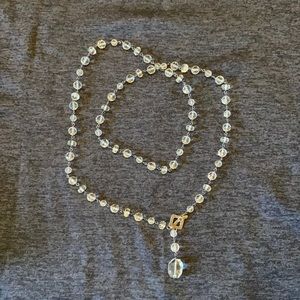 Silpada Clear Glass Crystal toggle necklace